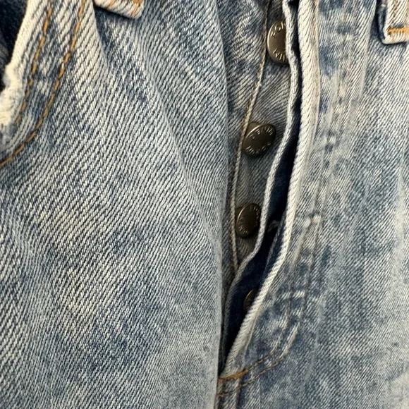 Denim Forum The Joni Highrise Loose Blue Jean Size 24 Organic Cotton Button Fly - Picture 16 of 17